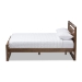 Baxton Studio Torino Mid-Century Modern Solid Walnut Wood Open Frame Style King Size Platform Bed - SW8068-Walnut-M17-King