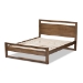 Baxton Studio Torino Mid-Century Modern Solid Walnut Wood Open Frame Style King Size Platform Bed - SW8068-Walnut-M17-King