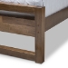 Baxton Studio Torino Mid-Century Modern Solid Walnut Wood Open Frame Style King Size Platform Bed - SW8068-Walnut-M17-King