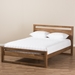 Baxton Studio Torino Mid-Century Modern Solid Walnut Wood Open Frame Style King Size Platform Bed - SW8068-Walnut-M17-King
