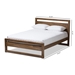 Baxton Studio Torino Mid-Century Modern Solid Walnut Wood Open Frame Style King Size Platform Bed - SW8068-Walnut-M17-King