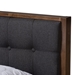 Baxton Studio Jupiter Mid-Century Modern Grey Fabric Upholstered Button-Tufted Queen Size Platform Bed - SW8085-Walnut-M17-Queen