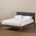 Baxton Studio Jupiter Mid-Century Modern Grey Fabric Upholstered Button-Tufted King Size Platform Bed - SW8085-Walnut-M17-King