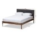 Baxton Studio Jupiter Mid-Century Modern Grey Fabric Upholstered Button-Tufted King Size Platform Bed - SW8085-Walnut-M17-King