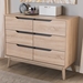 Baxton Studio Fella Mid-Century Modern Two-Tone Oak and Grey Wood 6-Drawer Dresser - FLDT00805-Hana Oak/Dark Grey-Dresser