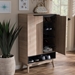 Baxton Studio Fella Mid-Century Modern Two-Tone Oak and Grey Wood Shoe Cabinet - FLSC00813-Hana Oak/Dark Grey-Shoe Cabinet