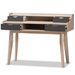 Baxton Studio Fella Mid-Century Modern 4-Drawer Oak and Grey Wood Study Desk - SESD610-Hana Oak/Dark Grey-Desk