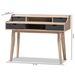 Baxton Studio Fella Mid-Century Modern 4-Drawer Oak and Grey Wood Study Desk - SESD610-Hana Oak/Dark Grey-Desk