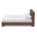 Baxton Studio Vanda Modern and Contemporary Two-Tone Walnut and Black Wood Queen Size Platform Bed - VDQB001291-Walnut/Black-Queen