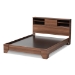 Baxton Studio Vanda Modern and Contemporary Two-Tone Walnut and Black Wood Queen Size Platform Bed - VDQB001291-Walnut/Black-Queen