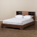 Baxton Studio Vanda Modern and Contemporary Two-Tone Walnut and Black Wood Queen Size Platform Bed - VDQB001291-Walnut/Black-Queen