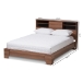 Baxton Studio Vanda Modern and Contemporary Two-Tone Walnut and Black Wood Queen Size Platform Bed - VDQB001291-Walnut/Black-Queen