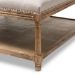 Baxton Studio Carlotta French Country Weathered Oak Beige Linen Square Coffee Table Ottoman - TSF-9329-Beige-Otto