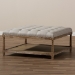 Baxton Studio Carlotta French Country Weathered Oak Beige Linen Square Coffee Table Ottoman - TSF-9329-Beige-Otto