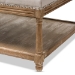 Baxton Studio Carlotta French Country Weathered Oak Beige Linen Rectangular Coffee Table Ottoman - TSF-9325-Beige-Otto