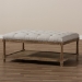 Baxton Studio Carlotta French Country Weathered Oak Beige Linen Rectangular Coffee Table Ottoman - TSF-9325-Beige-Otto