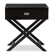 Baxton Studio Curtice Modern And Contemporary Black 1-Drawer Wooden End Table - GDL7628-Black-CT