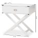 Baxton Studio Curtice Modern And Contemporary White 1-Drawer Wooden End Table - GLD08085/White