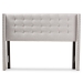 Baxton Studio Ginaro Modern And Contemporary Greyish Beige Fabric Button-Tufted Nail head King Size Winged Headboard - BBT6627-Greyish Beige-King HB