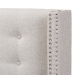 Baxton Studio Ginaro Modern And Contemporary Greyish Beige Fabric Button-Tufted Nail head King Size Winged Headboard - BBT6627-Greyish Beige-King HB