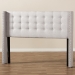 Baxton Studio Ginaro Modern And Contemporary Greyish Beige Fabric Button-Tufted Nail head King Size Winged Headboard - BBT6627-Greyish Beige-King HB