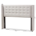Baxton Studio Ginaro Modern And Contemporary Greyish Beige Fabric Button-Tufted Nail head King Size Winged Headboard - BBT6627-Greyish Beige-King HB
