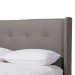 Baxton Studio Brooklyn Mid-Century Modern Walnut Wood Grey Fabric Queen Size Platform Bed - BBT6653-Grey-Queen-XD45