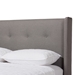 Baxton Studio Brooklyn Mid-Century Modern Walnut Wood Grey Fabric King Size Platform Bed - BBT6653-Grey-King-XD45