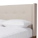 Baxton Studio Brooklyn Mid-Century Modern Walnut Wood Beige Fabric Full Size Platform Bed - BBT6653-Light Beige-Full-6086-1