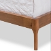 Baxton Studio Brooklyn Mid-Century Modern Walnut Wood Beige Fabric Full Size Platform Bed - BBT6653-Light Beige-Full-6086-1