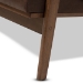 Baxton Studio Bianca Mid-Century Modern Walnut Wood Dark Brown Distressed Faux Leather 2-Seater Loveseat - Bianca-Dark Brown/Walnut Brown-LS