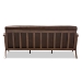 Baxton Studio Bianca Mid-Century Modern Walnut Wood Dark Brown Distressed Faux Leather 3-Seater Sofa - Bianca-Dark Brown/Walnut Brown-SF