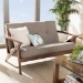 Baxton Studio Bianca Mid-Century Modern Walnut Wood Light Grey Fabric Tufted 2-Seater Loveseat - Bianca-Light Grey/Walnut Brown-LS