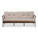 Baxton Studio Bianca Mid-Century Modern Walnut Wood Light Grey Fabric Tufted 3-Seater Sofa - Bianca-Light Grey/Walnut Brown-SF