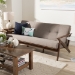 Baxton Studio Bianca Mid-Century Modern Walnut Wood Light Grey Fabric Tufted 3-Seater Sofa - Bianca-Light Grey/Walnut Brown-SF