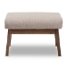 Baxton Studio Bianca Mid-Century Modern Walnut Wood Light Grey Fabric Ottoman - Bianca-Light Grey/Walnut Brown-Otto