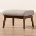 Baxton Studio Bianca Mid-Century Modern Walnut Wood Light Grey Fabric Ottoman - Bianca-Light Grey/Walnut Brown-Otto