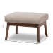 Baxton Studio Bianca Mid-Century Modern Walnut Wood Light Grey Fabric Ottoman - Bianca-Light Grey/Walnut Brown-Otto