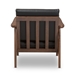 Baxton Studio Venza Mid-Century Modern Walnut Wood Black Faux Leather Lounge Chair - Venza-Black/Walnut Brown-CC
