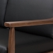 Baxton Studio Venza Mid-Century Modern Walnut Wood Black Faux Leather 2-Seater Loveseat - Venza-Black/Walnut Brown-LS