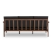 Baxton Studio Venza Mid-Century Modern Walnut Wood Black Faux Leather 3-Seater Sofa - Venza-Black/Walnut Brown-SF
