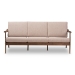 Baxton Studio Venza Mid-Century Modern Walnut Wood Light Brown Fabric Upholstered 3-Seater Sofa - Venza-Brown/Walnut Brown-SF