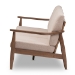 Baxton Studio Venza Mid-Century Modern Walnut Wood Light Brown Fabric Upholstered 3-Seater Sofa - Venza-Brown/Walnut Brown-SF