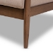 Baxton Studio Venza Mid-Century Modern Walnut Wood Light Brown Fabric Upholstered 3-Seater Sofa - Venza-Brown/Walnut Brown-SF
