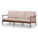 Baxton Studio Venza Mid-Century Modern Walnut Wood Light Brown Fabric Upholstered 3-Seater Sofa - Venza-Brown/Walnut Brown-SF
