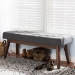 Baxton Studio Elia Mid-Century Modern Walnut Wood Dark Grey Fabric Button-Tufted Bench - WM1622-BE-Dark Grey/Walnut