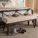 Baxton Studio Elia Mid-Century Modern Walnut Wood Light Beige Fabric Button-Tufted Bench - WM1622-BE-Beige/Walnut