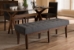 Baxton Studio Lucca Mid-Century Modern Walnut Wood Dark Grey Fabric Button-Tufted Bench - WM1623-BE-Dark Grey/Walnut