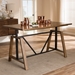 Baxton Studio Nico Rustic Industrial Metal and Distressed Wood Adjustable Height Work Table - YLX-5011-Desk
