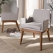 Baxton Studio Nexus Mid-Century Modern Walnut Wood Finishing Greyish Beige Fabric Dining Armchair - BBT5281-Greyish Beige-DC-H1217-14